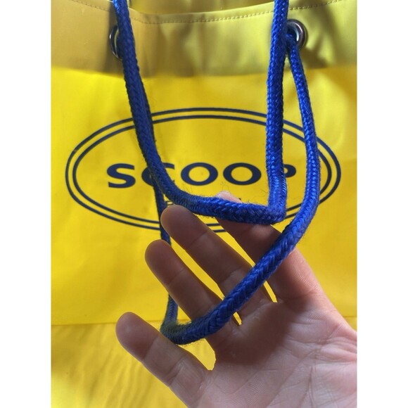SCOOP Beach Tote Yellow Blue Shopping Bag Rubber Vinyl - Picture 15 of 16